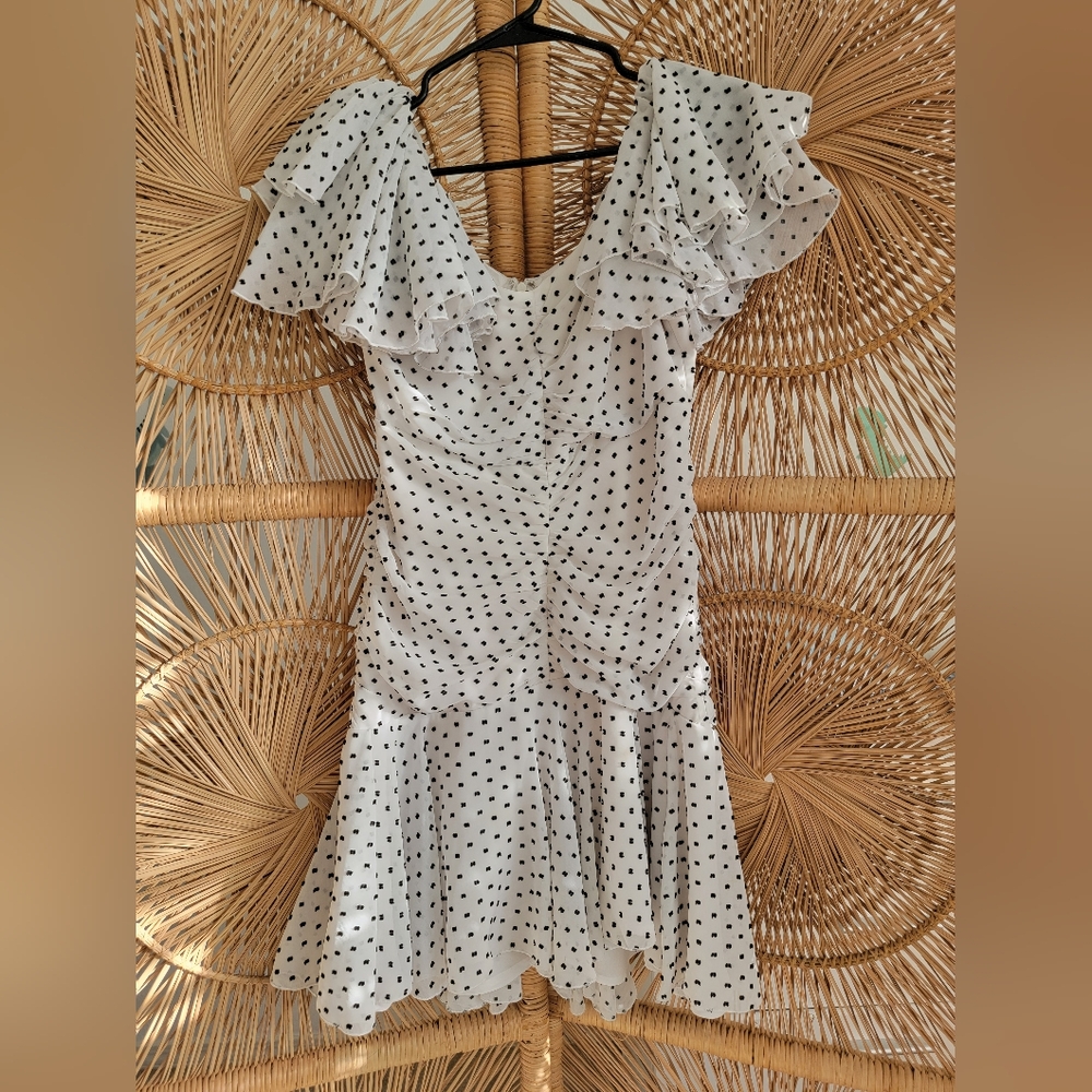 BARDOT Jessi Ruched & Ruffled Party Dress (US 8)